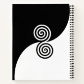 Doppel Spiralkunst in Schwarz & Weiß Notizblock (Rückseite)