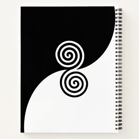 Doppel Spiralkunst in Schwarz & Weiß Notizblock (Rückseite)