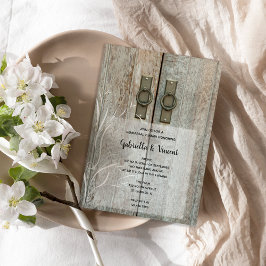 Doppel Stalltüren Land Hochzeit Probe Abendessen Einladung