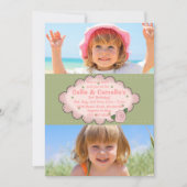 Doppel Sweet 2 Foto Einladung (Vorderseite)