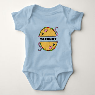 Doppel Taco Rat Baby Bodysuit (Schwarzer Text) Baby Strampler