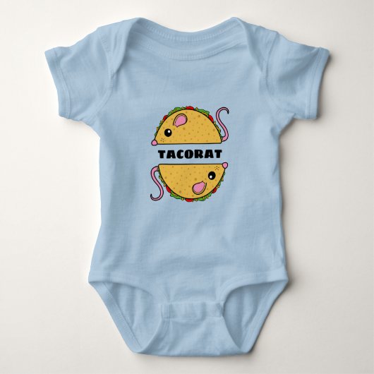 Doppel Taco Rat Baby Bodysuit (Schwarzer Text) Baby Strampler (Vorderseite)