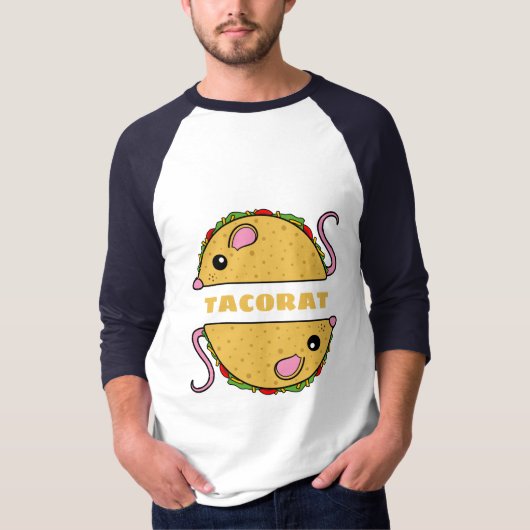 Doppel-Taco-Rat-Raglan-T - Shirt (Gelber Text) (Vorderseite)