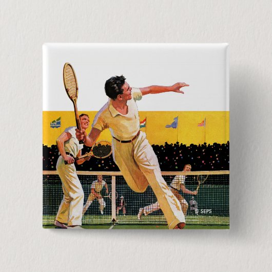 Doppel-Tennis-Match Button (Vorderseite)