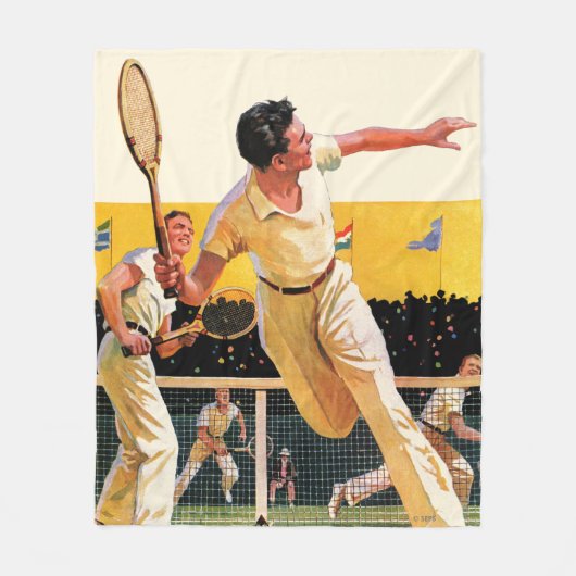 Doppel-Tennis-Match Fleecedecke (Vorderseite)