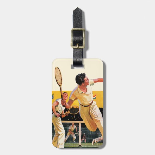 Doppel-Tennis-Match Gepäckanhänger (Vorderseite vertikal)