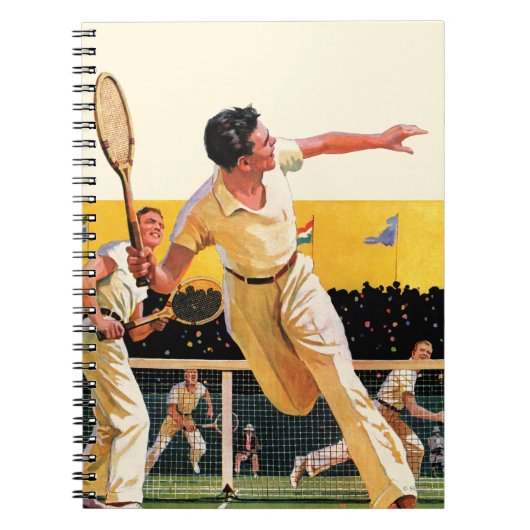 Doppel-Tennis-Match Notizblock (Vorderseite)