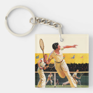 Doppel-Tennis-Match Schlüsselanhänger