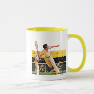 Doppel-Tennis-Match Tasse