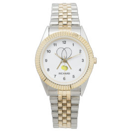 Doppel Tennis Sport Thema Persönliche Zahlen Armbanduhr