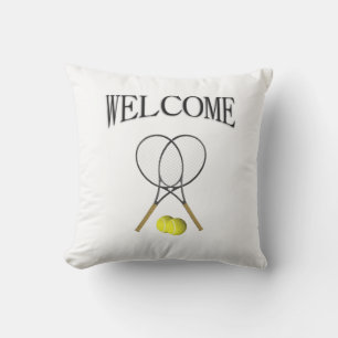 Doppel Tennis Thema Sport Willkommen Kissen