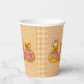 Doppel Trio in rosa Outfits Pappbecher (Rechts)