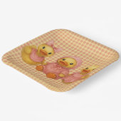 Doppel Trio in rosa Outfits Pappteller (Gewinkelt)