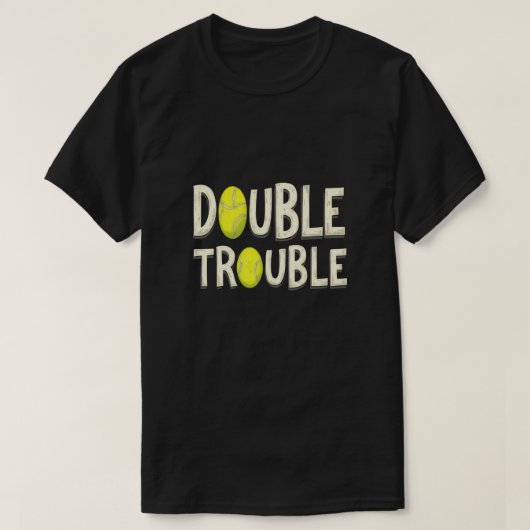 Doppel Trouble Funny Tennis Balls T-Shirt (Design vorne)