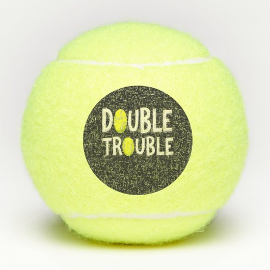 Doppel Trouble Funny Tennis Balls Tennisbälle (Vorderseite)