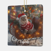 Doppel Trouble Persische Katze Weihnachten Persona Keramikornament (Links)