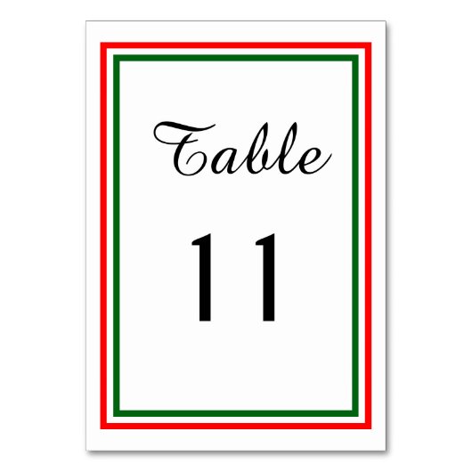 Doppel Weihnachtsfeier - Tafelkarte Tischnummer (Vorderseite)