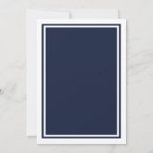 Doppel-Weiß/Navy-Trim - 12x18Hochzeitseinladung Einladung (Rückseite)