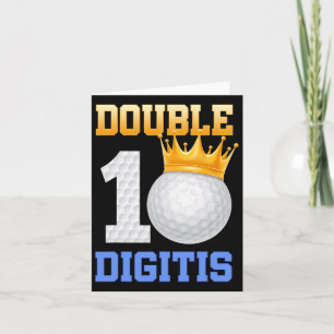 Doppel-Ziffern 10. Geburtstag 10 Jahre alt Golfer  Karte