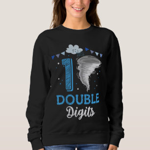 Doppel-Ziffern 10. Geburtstag 10 Jahre alt Tornado Sweatshirt