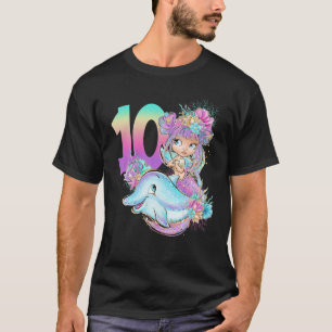 Doppel-Ziffern 10. Geburtstag Meerjungfrau 10 Zehn T-Shirt