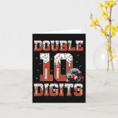 Doppel-Ziffern 10 Jahre alter Eiskrem Tropfen Fußb Karte (Gelbe Blume)