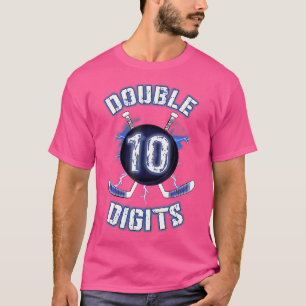 Doppel-Ziffern Geburtstagsdekorationen Eishockey 1 T-Shirt