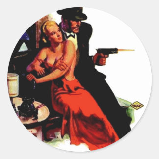 Doppelaktions-Gang Runder Aufkleber