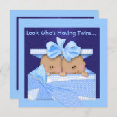 DOPPELBaby-DUSCHEN-AFROAMERIKANER-EINLADUNG Einladung (Vorne/Hinten)