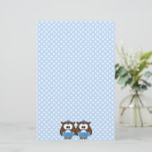 DoppelBabyeule Briefpapier (Stehend Vorderseite)