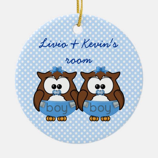 DoppelBabyeule Keramikornament (Vorne)