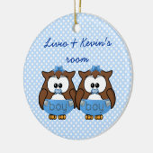 DoppelBabyeule Keramikornament (Links)