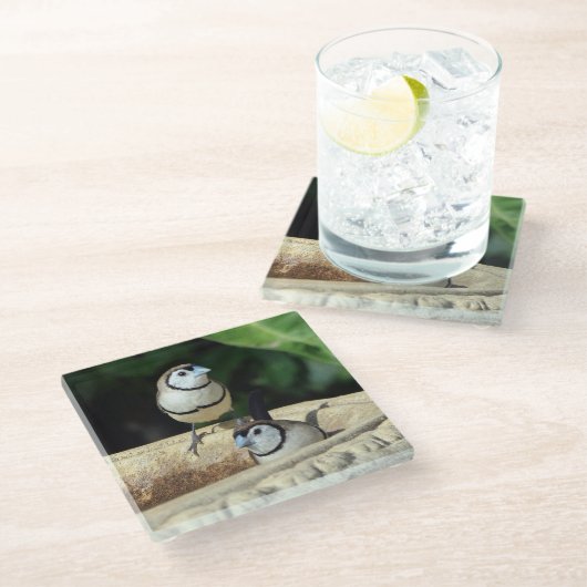 Doppelbarren Glasuntersetzer (Schrägansicht)