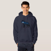 Doppelbelichtete Wolf Silhouette Monlit und Sterne Hoodie (Vorne ganz)