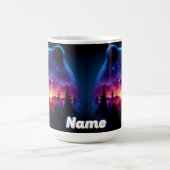 Doppelbelichtetes Bärenportrait mit lebendigem Son Kaffeetasse (Mittel)