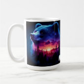 Doppelbelichtetes Bärenportrait mit lebendigem Son Kaffeetasse (Links)