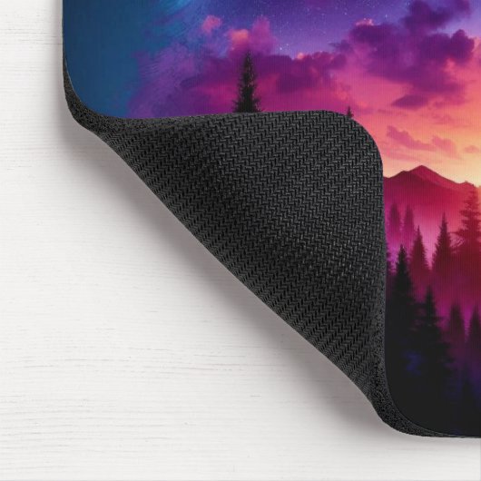 Doppelbelichtetes Bärenportrait mit lebendigem Son Mousepad (Ecke)