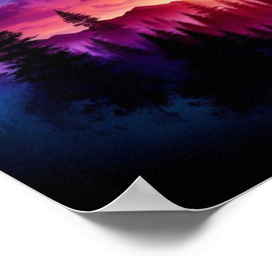 Doppelbelichtetes Bärenportrait mit lebendigem Son Poster (Ecke)