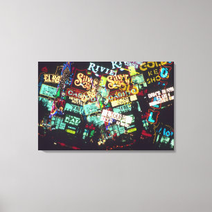 Doppelbelichtung, Casino-Zeichen, Las Vegas, Leinwanddruck