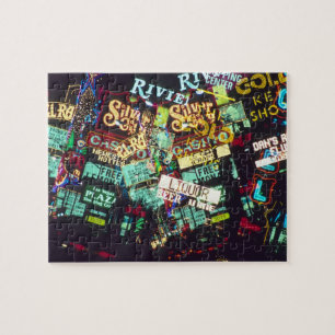 Doppelbelichtung, Casino-Zeichen, Las Vegas, Puzzle