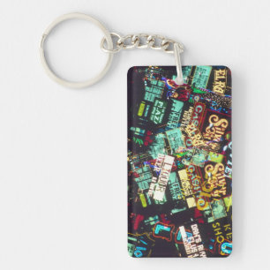 Doppelbelichtung, Casino-Zeichen, Las Vegas, Schlüsselanhänger