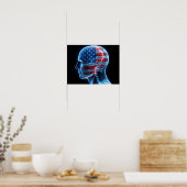 Doppelbelichtung des menschlichen Schädels und des Poster (Küche)