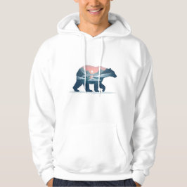 Doppelbelichtung Eisbär Silhouette Landschaft Hoodie