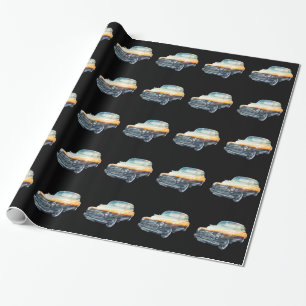 Doppelbelichtung für ein Sonnenfahrzeug Geschenkpapier