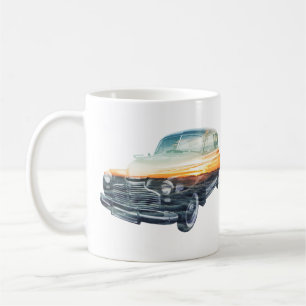 Doppelbelichtung für ein Sonnenfahrzeug Kaffeetasse