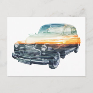 Doppelbelichtung für ein Sonnenfahrzeug Postkarte