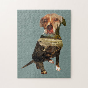 Doppelbelichtung Hund Puzzle