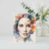 Doppelbelichtungs-Frauen-Kunst Postkarte (Stehend Vorderseite)