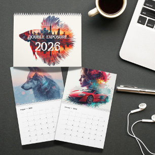 Doppelbelichtungs-Kunst 2026  Einzigartige surreal Kalender