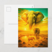 Doppelbelichtungsportfolio des afrikanischen Elefa Feiertagspostkarte (Vorne/Hinten)